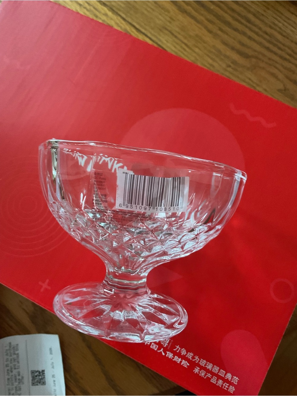 Blinkmax Dessert Bowls, Heavy Glass Crystal Cut Glass